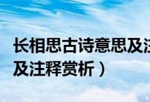 長(zhǎng)相思古詩(shī)意思及注釋簡(jiǎn)短(長(zhǎng)相思古詩(shī)翻譯及注釋賞析)