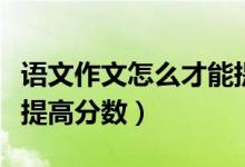 語文作文怎么才能提高分數(shù)（語文作文該如何提高分數(shù)）