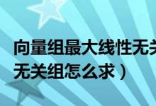 向量組最大線性無關組是什么（向量組的最大無關組怎么求）