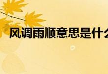 風調(diào)雨順意思是什么（風調(diào)雨順比喻什么）
