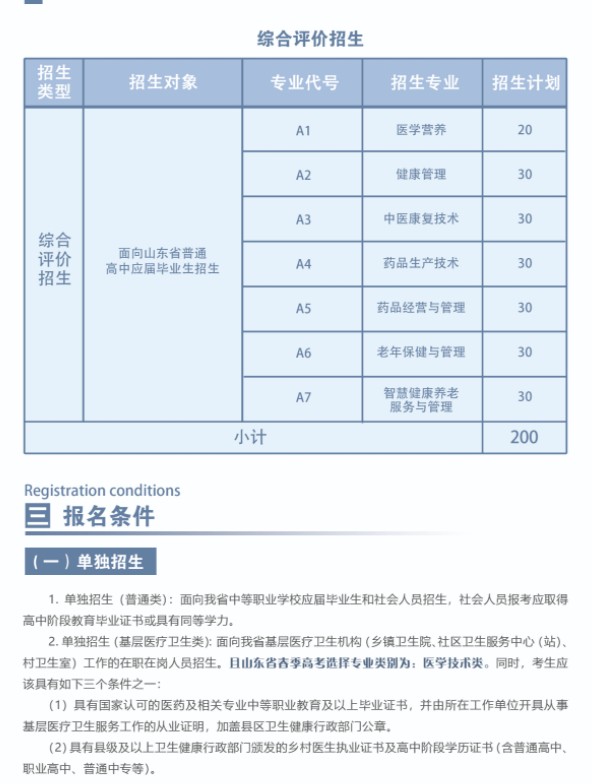 菏澤醫(yī)學(xué)?？茖W(xué)校單招和綜合評(píng)價(jià)招生簡(jiǎn)章