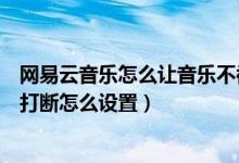 網(wǎng)易云音樂(lè)怎么讓音樂(lè)不被打斷（網(wǎng)易云音樂(lè)不被其它應(yīng)用打斷怎么設(shè)置）