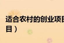 適合農(nóng)村的創(chuàng)業(yè)項(xiàng)目排名(適合農(nóng)村的創(chuàng)業(yè)項(xiàng)目)