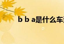 b b a是什么車型(bba是什么車)