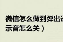微信怎么做到彈出語(yǔ)音通話（微信語(yǔ)音通話提示音怎么關(guān)）