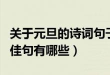 關(guān)于元旦的詩詞句子有哪些（關(guān)于元旦的詩句佳句有哪些）