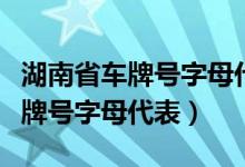 湖南省車牌號(hào)字母代表城市大小嗎（湖南省車牌號(hào)字母代表）