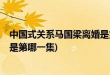 中國式關系馬國梁離婚是第幾集( 中國式關系中馬國梁離婚是第哪一集)