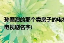 孫儷演的那個(gè)賣(mài)房子的電視劇叫什么名字(孫儷演的賣(mài)房子的電視劇名字)