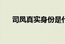 司鳳真實(shí)身份是什么(司鳳的真實(shí)身份)