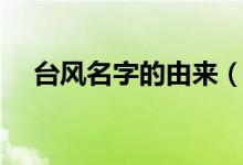 臺(tái)風(fēng)名字的由來(lái)（臺(tái)風(fēng)名字都是咋起的）