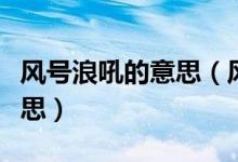 風(fēng)號浪吼的意思（風(fēng)號浪吼里面的號是什么意思）