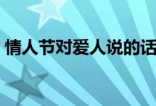 情人節(jié)對愛人說的話(七夕情人節(jié)表白情話)