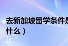 去新加坡留學條件是什么（新加坡留學要求是什么）