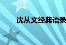 沈從文經(jīng)典語(yǔ)錄（沈從文名言名句）