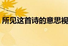 所見(jiàn)這首詩(shī)的意思視頻（所見(jiàn)這首詩(shī)的意思）