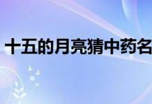 十五的月亮猜中藥名字（十五的月亮猜成語(yǔ)）
