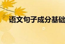 語文句子成分基礎(chǔ)知識(shí)(語文句子成分)