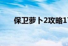 保衛(wèi)蘿卜2攻略17（怎么玩容易過關）
