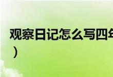 觀察日記怎么寫四年級(jí)(四年級(jí)觀察日記范文)