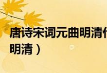 唐詩(shī)宋詞元曲明清什么最著名（唐詩(shī)宋詞元曲明清）