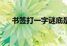 書(shū)簽打一字謎底是什么（書(shū)簽 打一字）