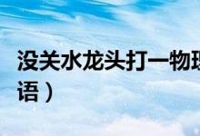 沒(méi)關(guān)水龍頭打一物理名詞（沒(méi)關(guān)水龍頭打一成語(yǔ)）
