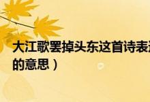 大江歌罷掉頭東這首詩表達了什么（大江歌罷掉頭東這首詩的意思）