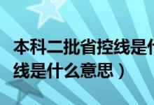 本科二批省控線是什么意思?。ū究贫】鼐€是什么意思）