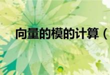 向量的模的計算(向量的模的計算公式)