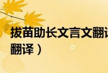 拔苗助長(zhǎng)文言文翻譯100字（拔苗助長(zhǎng)文言文翻譯）