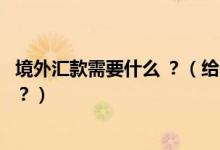 境外匯款需要什么 ？（給不同“海外匯款”都需要哪些信息？）