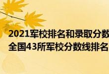2021軍校排名和錄取分?jǐn)?shù)線2020考軍校要多少分（2021年全國43所軍校分?jǐn)?shù)線排名匯總最新整理）