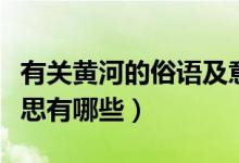 有關黃河的俗語及意思（有關黃河的俗語及意思有哪些）
