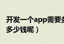 開發(fā)一個(gè)app需要多少錢（開發(fā)一個(gè)app需要多少錢呢）