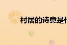 村居的詩(shī)意是什么（村居的詩(shī)意）