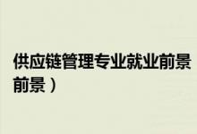 供應(yīng)鏈管理專業(yè)就業(yè)前景(2022供應(yīng)鏈管理專業(yè)就業(yè)方向及前景)