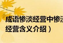 成語慘淡經(jīng)營中慘淡的意思是什么（成語慘淡經(jīng)營含義介紹）