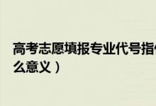高考志愿填報專業(yè)代號指什么（高考志愿填報專業(yè)代號有什么意義）