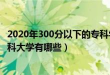 2020年300分以下的?？茖W(xué)校（2022年300分左右的公辦?？拼髮W(xué)有哪些）