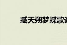 臧天朔夢蝶歌詞（夢蝶整首歌詞）