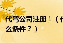 代駕公司注冊！（代駕公司怎么注冊？需要什么條件？）