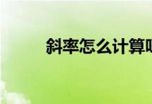 斜率怎么計算呀（斜率怎么計算）