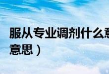 服從專業(yè)調(diào)劑什么意思?。ǚ膶I(yè)調(diào)劑什么意思）