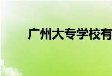 廣州大專學(xué)校有哪些(哪個比較好)