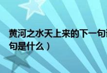 黃河之水天上來(lái)的下一句詩(shī)是什么（黃河之水天上來(lái)的下一句是什么）