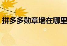 拼多多勛章墻在哪里找（拼多多勛章墻講解）