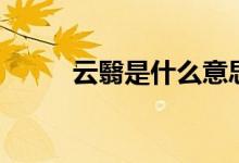 云翳是什么意思(云翳的意思是)