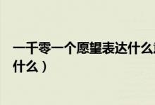 一千零一個愿望表達(dá)什么意思（一千零一個愿望表達(dá)意思是什么）
