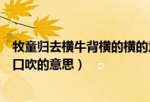 牧童歸去橫牛背橫的橫的意思（牧童歸去橫牛背短笛無(wú)腔信口吹的意思）